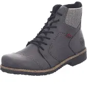 Rieker Damen Stiefelette unifarben mit gemustertem Einstieg Schnürer 73522, Größe:41 EU, Farbe:Grau