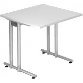Hjh OFFICE PRO NANO 8 S - 80 x 80 Weiß/Silber