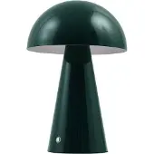 LINDBY LED-Akkutischlampe Nevijo, grün, Ø20 cm, USB, Dimmer