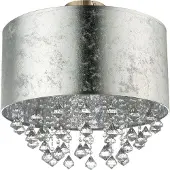 Globo Lighting LED Deckenleuchte mit Textil Lampenschirm und Kristallen