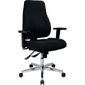 Topstar Bürodrehstuhl P91 - schwarz mit Armlehnen Sicherheitsdoppelrollen für alle Böden.