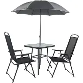 VCM 3-tlg Gartenmöbel Set | Sitzgruppe Essgruppe | 1x Tisch, 2x Stühle | Tisch Maße ca. H. 70 x B. 80 x T. 55 cm | Hochlehner Set 80