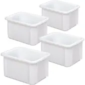 BRB-Lagertechnik 4 Schwerlastbehälter, LxBxH 400x300x215 mm, weiß, 18 Liter, geschlossen