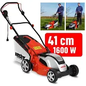 HECHT Rasenmäher Elektro 1641 | 41 cm Schnittbreite | 1600 W | Mulchkit | 50 L Fangkorb