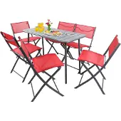 VCM 7 tlg. Bistroset Balkonset Gartenset Metall Sumila