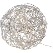 Star Trading LED-Kugel Trassel 3D Aluminium Ø30cm silber, Silber, IP44, 50 Glühbirne(n), LED, 3,6 W, Warmweiß