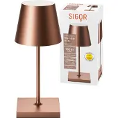 Sigor Nuindie Mini Akku Tischleuchte IP54 Aluminium USB-C bronze