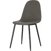 Meet by Paperflow Schalenstuhl , gepolstert, 100% Polyester, Stahlgestell, Sitzhöhe 480 mm, 2er-Set, schwarz/grau