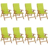 vidaXL Gartenstühle mit Auflagen 8 Stk. Massivholz Teak