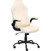 Beliani Bürostuhl cremeweiß Kunstleder drehbar höhenverstellbar mit Armlehnen für das Homeoffice oder Arbeitszimmer traditionell und modern