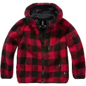 Brandit Kids Teddyfleece Jacket Hooded red/black, 146/152