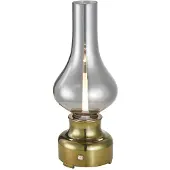 LINDBY LED-Akkutischleuchte Maxentius, grün, Glas, Dimmer