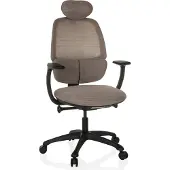 Hjh OFFICE Profi Bürostuhl RI-COVER Ergonomischer Schreibtischstuhl mit Armlehnen Stoff / Netzstoff Grau Drehstuhl für Büro, Zuhause