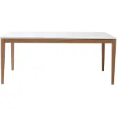 Miliboo - Design-Esstisch ausziehbar Weiß Füße Holz L180-260 DELAH