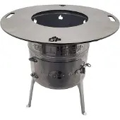 Grillpeter Utschak aus Edelstahl Aidos mit Feuerplatte aus Stahl 6mm D60cm