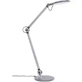 LINDBY LED Schreibtischlampe Nyxaris , dimmbar, alu / grau / zink, für Arbeitszimmer / Büro, Kunststoff, Modern, LED Tischlampe