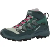 Lowa Maddox Pro GTX Mid VC Jr wasserdichte und komfortable Kinder Wanderschuhe mit griffiger Laufsohle und Goretex Membrane Petrol/Pink EU 38