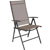 Linder Exclusiv GmbH Klappsessel 7 Positionen Gartenstuhl Gartenmöbel Liegesessel verstellbar Schokobraun