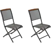Merxx Gartensessel Patmos 2er Set, klappbar - Stahl/Akazie