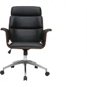 Miliboo - Design-Bürosessel schwarz und dunkles Holz ELON