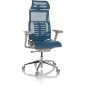 Hjh OFFICE High End Bürostuhl POFIT G GEN2 Ergonomischer Schreibtischstuhl mit Armlehnen Netzstoff Blau Drehstuhl für Büro, Zuhause