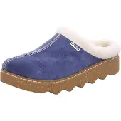 Rohde Damen Hausschuh Leder Pantoffel Plateau Schurwollfutter Foggia-D 6125, Größe:40 EU, Farbe:Blau