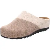 Rohde Damen Pantoffel Softfilz recycled Strass Lederdecksohle Soave-40 6051, Größe:37 EU, Farbe:Beige
