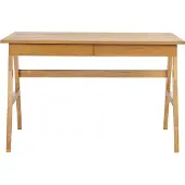 Miliboo - Design-Schreibtisch mit 2 Schubladen aus hellem Hevea-Holz L120 cm BROOK