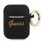 GUESS Erraten Gua2Sssk Airpods Abdeckung Czarny/Schwarz Silikon Vintage Script