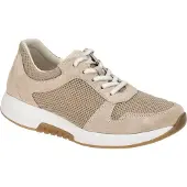Gabor ROLLINGSOFT Damenschuhe - bequeme Schnür- Halbschuhe beige Freizeit NEU