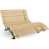 Holz4home Waldliege aus Holz I Wellenholzliege Holzliege Große Sonnenliege Waldsofa I Festehend für 2-3 Personen Gartenliege Parkliege