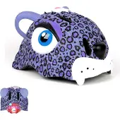 Crazy Safety Fahrradhelm m. Leicht - Leopard - Lila - - 49-55 cm - Fahrradhelme