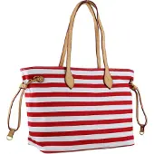 Collezione alessandro Schultertasche Bademeister gestreift, mit Leder Henkeln von