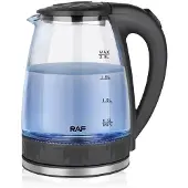 RAF Wasserkocher Glas mit LED-Beleuchtung Edelstahl Teekocher 2.0L 2000W BPA-Frei