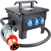 As Schwabe as-Schwabe Baustellenstromverteiler CEE 400V 63A auf Schuko & CEE 16A 63A IP44