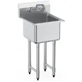 Vevor Edelstahl Spültisch Gewerbliche Spülbecken 457 x 381 x 1041 mm