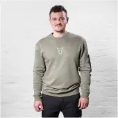 Stier Heavy Crew Sweater utility organic Baumwolle L olive