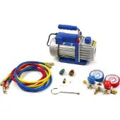 HBM Vakuumpumpe, 1-stufig, mit 2-fachem Manometer, 60 Liter pro Minute