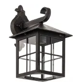 LINDBY Außenwandleuchte Ida, rostfarben, Laterne, 34 cm, E27