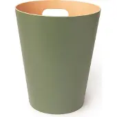 SmartaSaker Woodrow Abfalleimer, Abfall Eimer, Abfallkorb, Papierkorb, Holz, Natur / Tannengrün, 7.5 L, 082780-1095