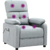 vidaXL Massagesessel Hellgrau Stoff