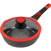 King Ø24cm Bratpfanne ca. 7.5cm hoch Click-Grip Aluguss mit Keramikbeschichtung Innen: FUSION TI / abnehmbarer Pfannengriff / mit Glasdeckel