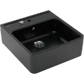 Villeroy & Boch V&B Spülstein-Einzelbecken m Abl.garn, Exzenter, pure black