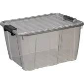 PLAST TEAM Vertriebs GmbH plast team Aufbewahrungsbox HOME BOX 30 Liter grau-transparent