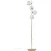 LUCANDE Stehleuchte Isandro, opal/gold, 4-flg., Glas/Metall