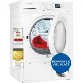 Exquisit Wärmepumpentrockner, 7kg Fassungsvermögen, vollelektronisch, 16 Programme, Knitterschutz, TWP701-030E weiß