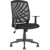 Beliani Bürostuhl Schwarz aus Stoff Höhenverstellbar Drehbar auf Rollen Bequemer Drehstuhl Modernes Design für Büro Home Office
