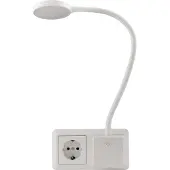 EINLICHT Halo LED-Steckdosenleuchte, Schwanenhals, 3-stufig dimmbar, 3,3W, 220-240V, weiß