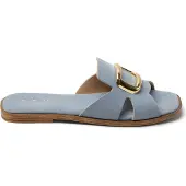 Lazamani Pantoletten Damen Blau Wildleder
