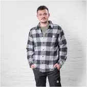 Stier Heavy Flannel Shirt bci Baumwolle M buffalo plaid grey
